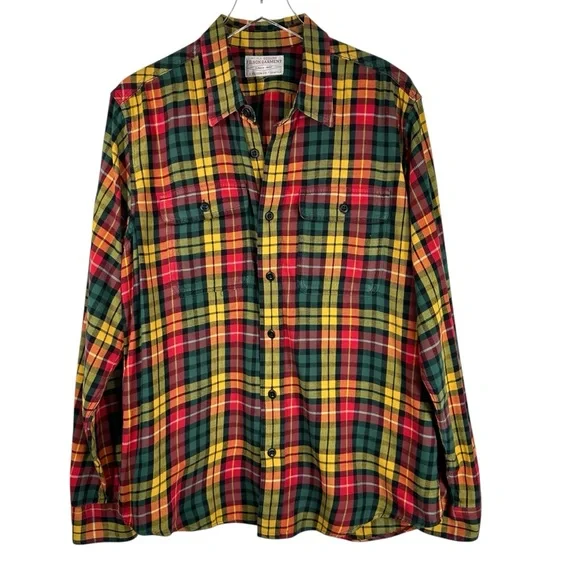 FILSON Colorful Plaid Long Sleeve Button Down Men's Shirt Size Large - Picture 1 of 5